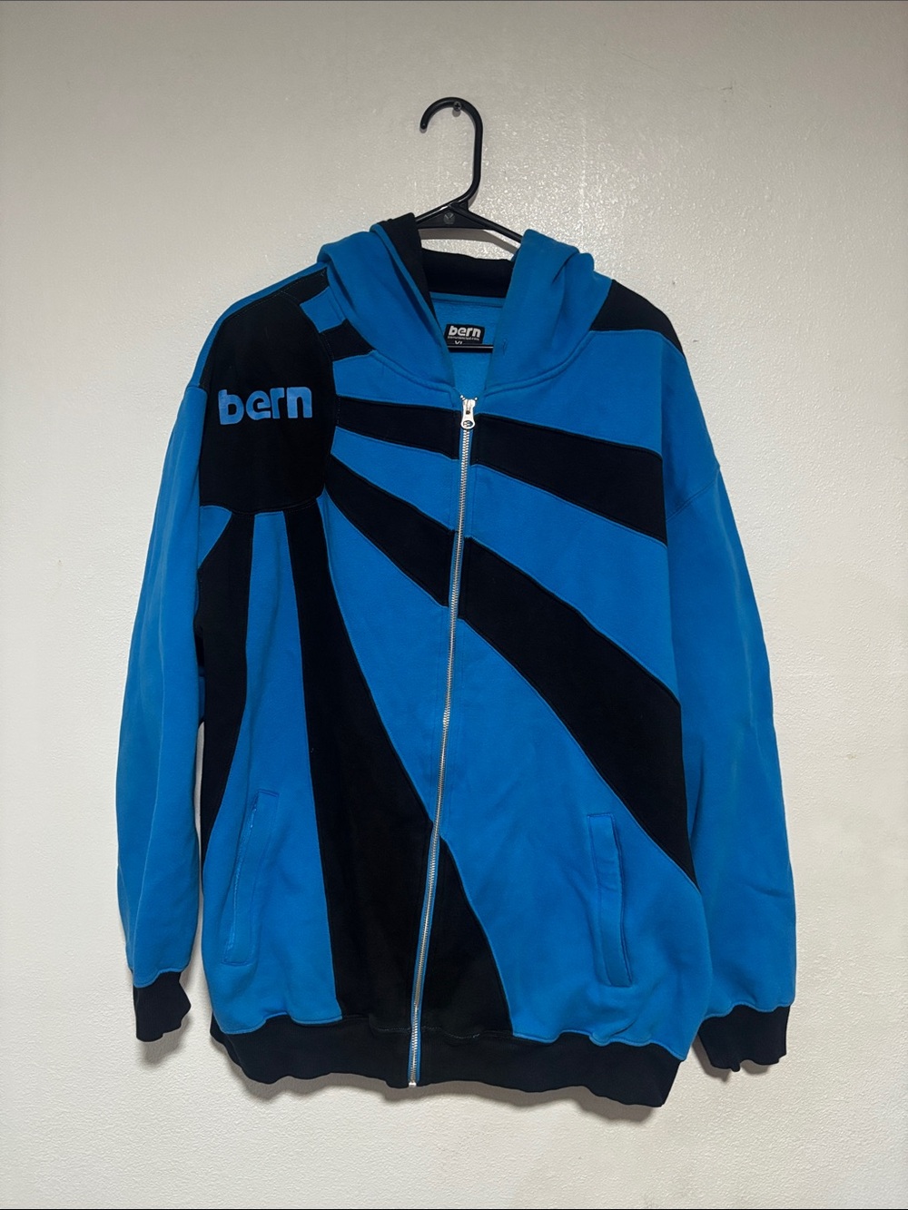 Bern Blue & Black Graphic Zip Hoodie